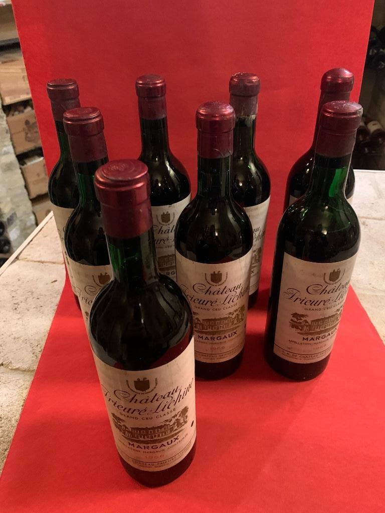 Chateau Prieure-Lichine 1966 Margaux GCC 8 flessen, Verzamelen, Wijnen, Frankrijk, Ophalen of Verzenden, Zo goed als nieuw, Rode wijn