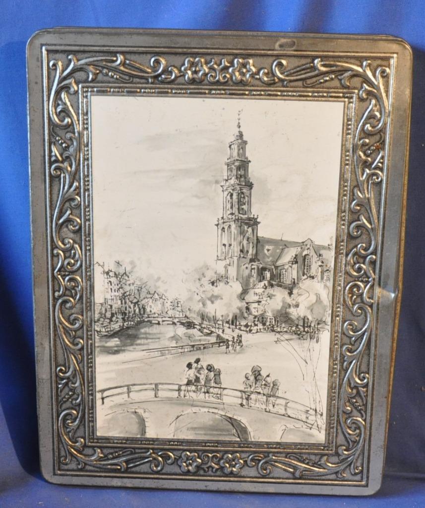 boite en fer decor eglise marque patria, Ophalen of Verzenden, Gebruikt, Koek(jes), Overige merken