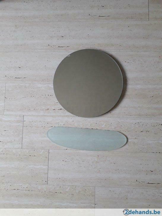 Glazen tablet 45 cm met bevestigingen, Gebruikt