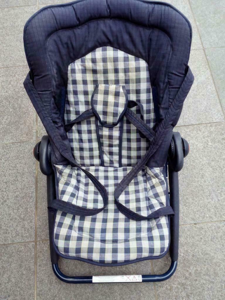 Babyrelax donkerblauw en geruit., Kinderen en Baby's, Wipstoeltjes, Ophalen, Gebruikt, Verstelbaar