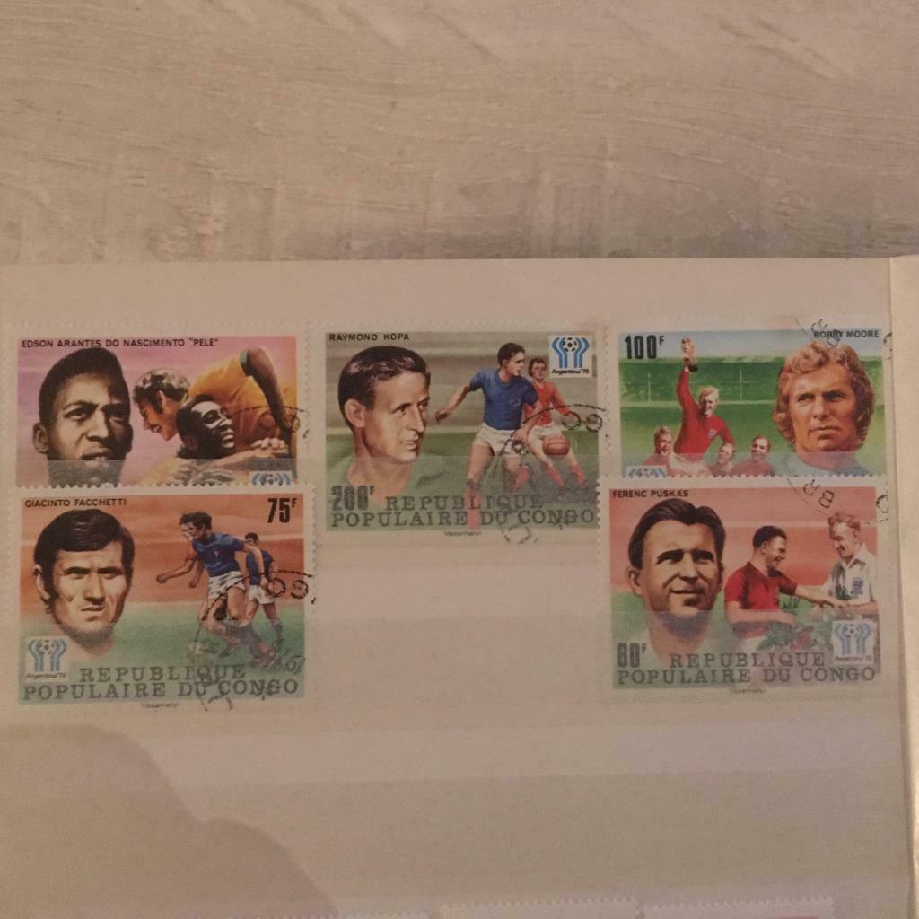 Set van 5 postzegels CONGO - WORLD CUP FOOTBALL ARGENTINA 78, Envoi, Affranchi, Sport