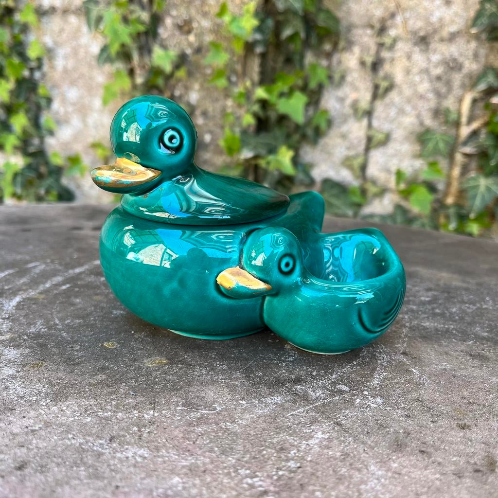 Poivrier salière moutardier canard, faïence française, Enlèvement ou Envoi