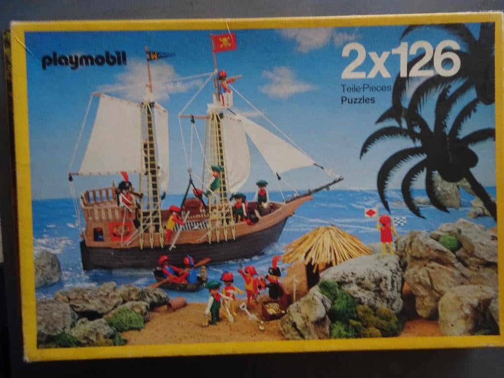 2 Puzzles de 126 pièces Playmobil - Pirates et Cirque, Enlèvement ou Envoi, Comme neuf, Ensemble complet