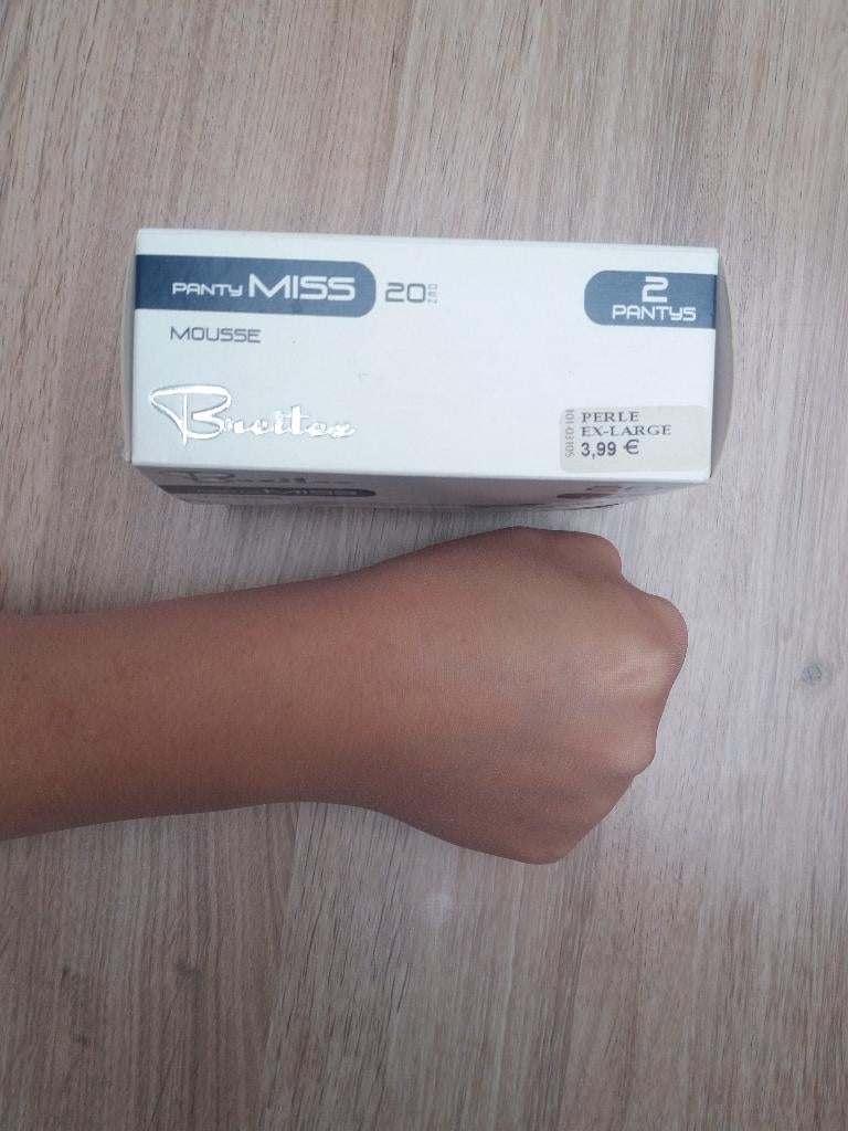 Panty Miss Breitex 20den Perle M en XL 2ex/doosje NIEUW, Ophalen of Verzenden, Nieuw, Panty