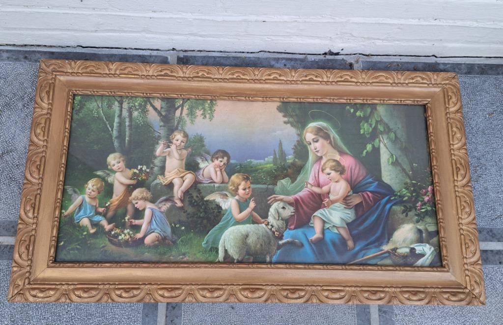 2 religieuze prenten ingekaderd, Ophalen