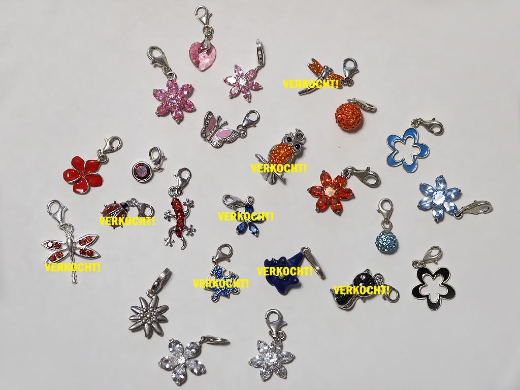 Collectie sterling zilveren bedels, Bijoux, Sacs & Beauté, Bracelets à breloques, Autres marques, Enlèvement ou Envoi, 4 bracelets à breloques ou plus