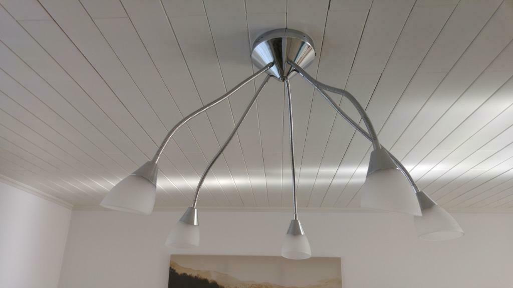 Plafondlamp, 5-armig, incl. 5 x G9 lampjes, Enlèvement ou Envoi, Utilisé, Verre