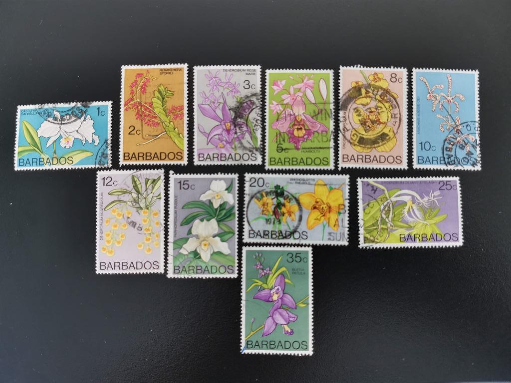 Barbade 1974/77 - fleurs - orchidées, Enlèvement ou Envoi, Affranchi, Amérique centrale
