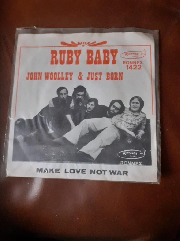 45T John Wooley & Just Born : Ruby baby (Belpop), Ophalen of Verzenden