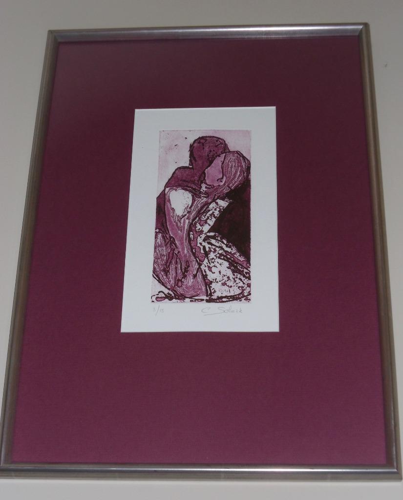 Ets / C. Schenk  / ingelijst 36 x 50, Antiek en Kunst, Kunst | Etsen en Gravures, Ophalen of Verzenden