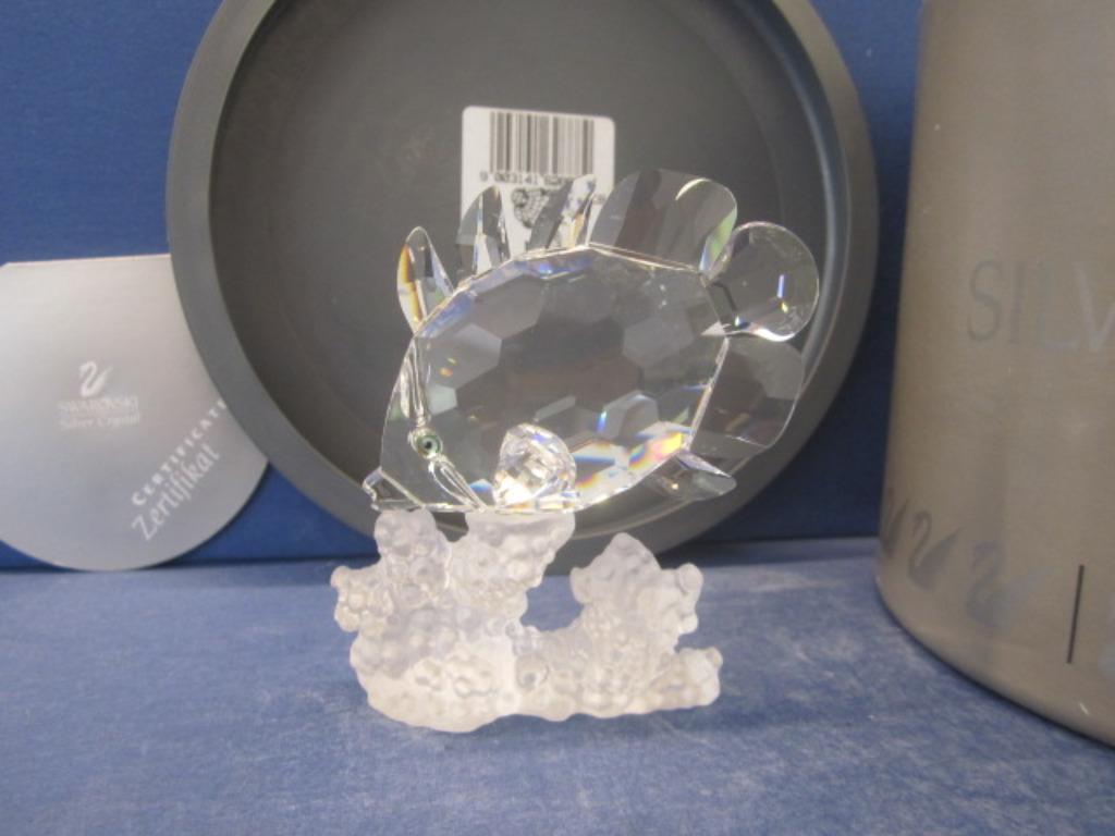 Swarovski Vlindervis op koraal, Verzamelen, Swarovski, Nieuw, Figuurtje, Ophalen of Verzenden