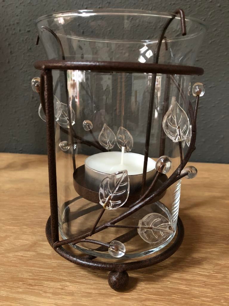 Très joli photophore ou vase, Enlèvement ou Envoi, Comme neuf, Bougie, Métal