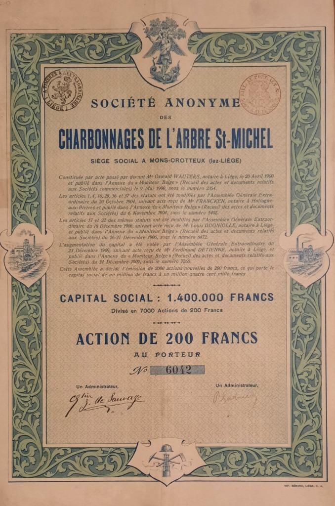 Charbonnages de l'arbre de St-Michel - Mons-Crotteux  - 1909, Enlèvement ou Envoi