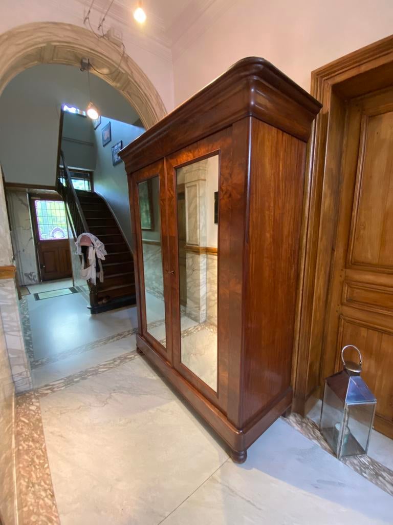 Armoire penderie acajou et miroir, Antiquités & Art, Enlèvement