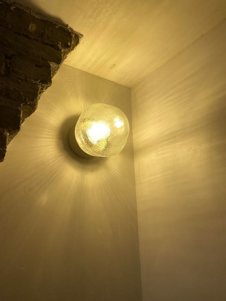 Plafond wandlamp, Ophalen, Gebruikt, Glas, Vintage, Industrial