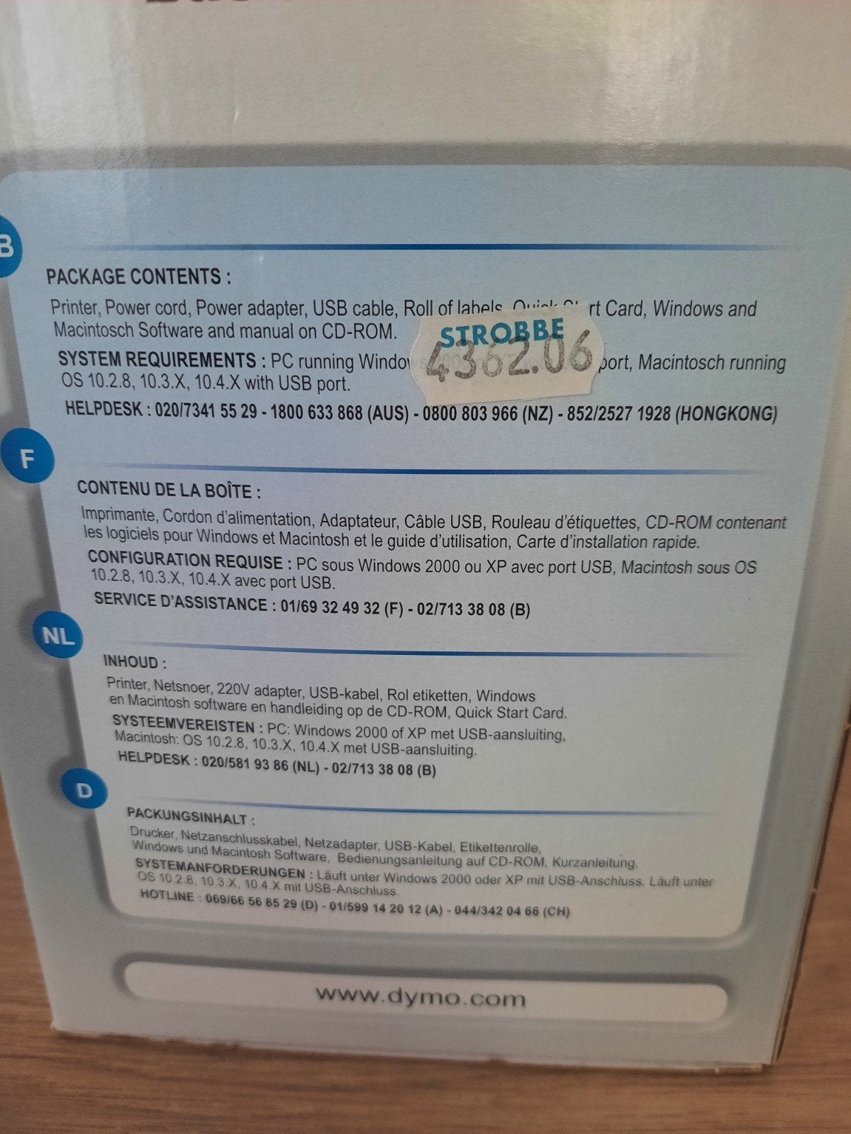 Dymo labelwriter, Computers en Software, Ophalen