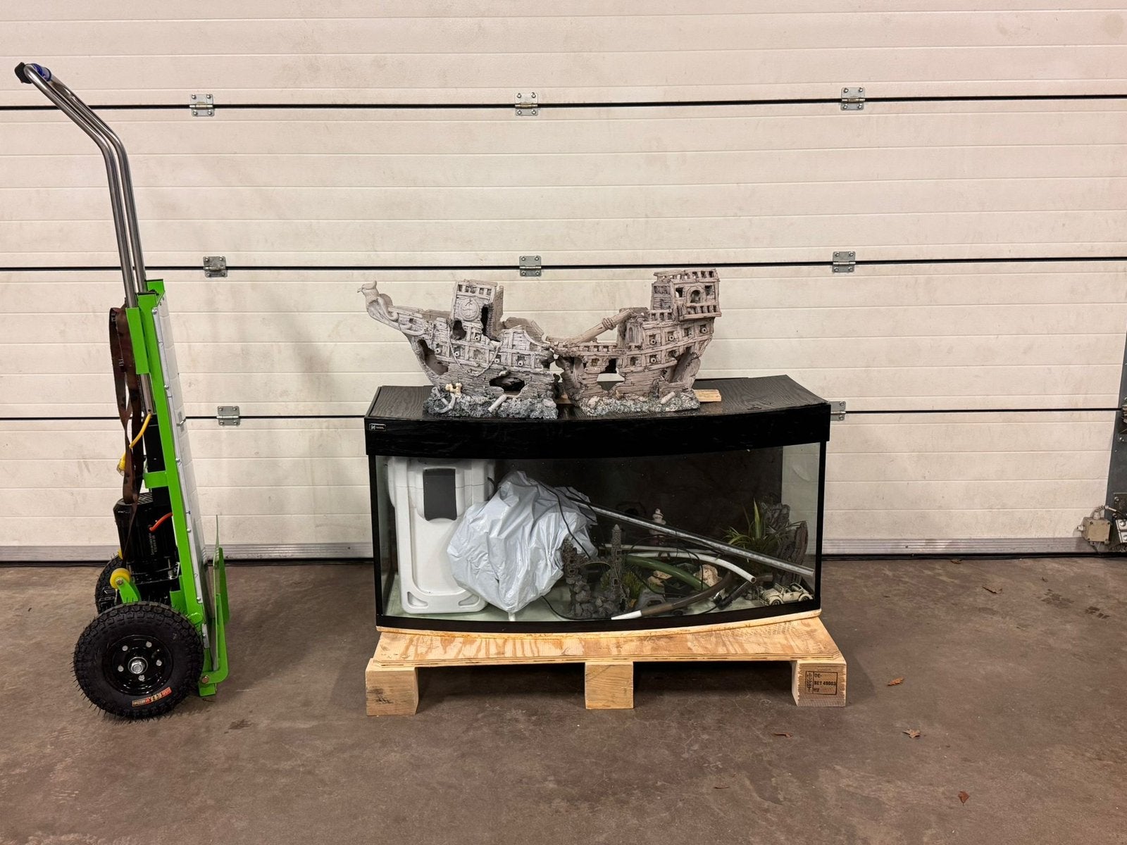 Aquarium met benodigheden, Ophalen, Inclusief toebehoren, Zo goed als nieuw, Aquariummeubel