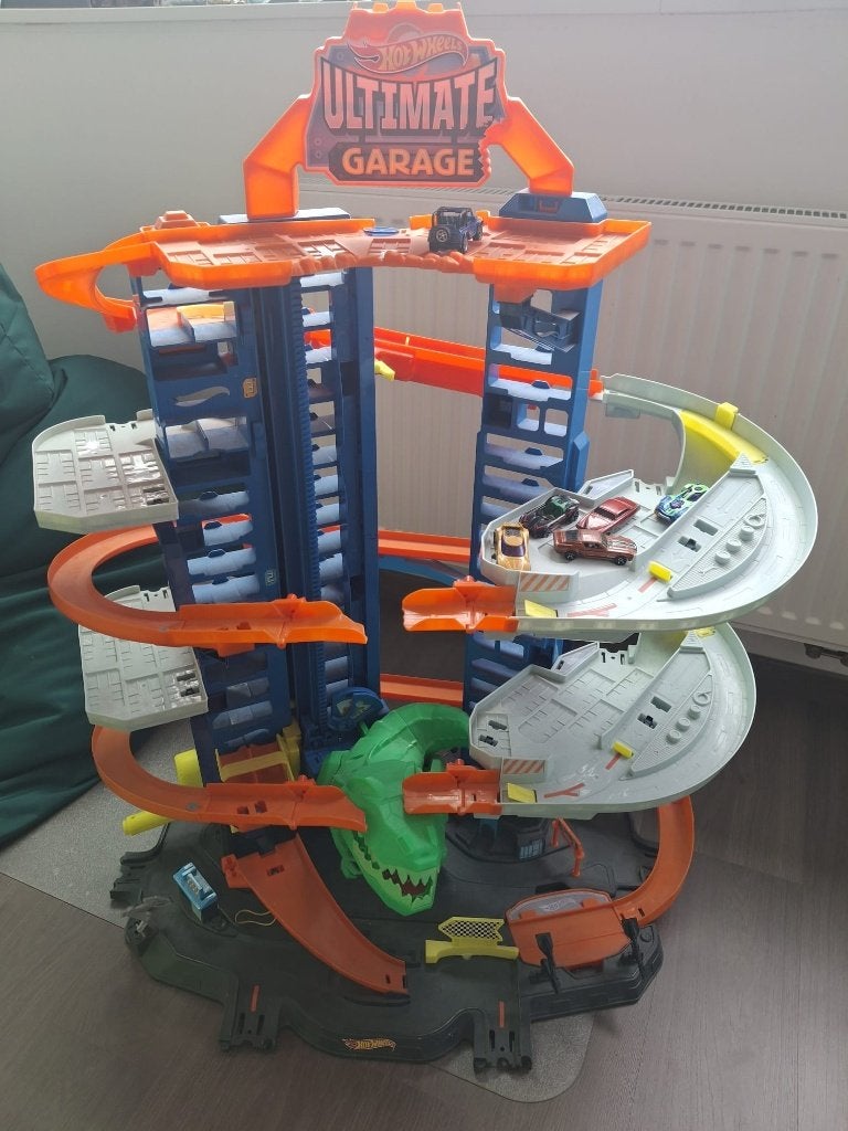 Hot Wheels ultimate garage city T-rex, Comme neuf, Enlèvement, Circuit, Hot Wheels