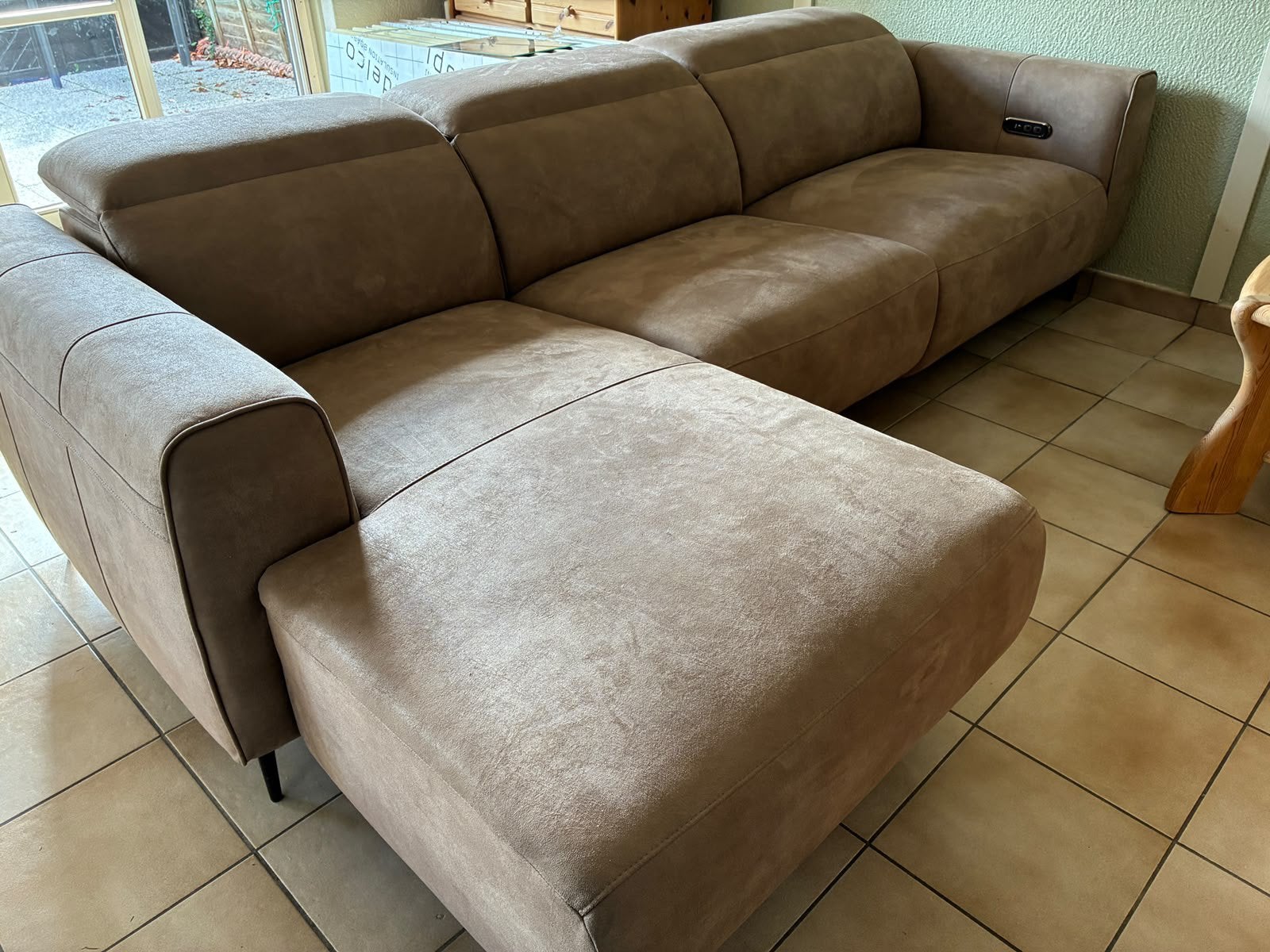 3 zit met electrische relax en longchair, Enlèvement, Comme neuf