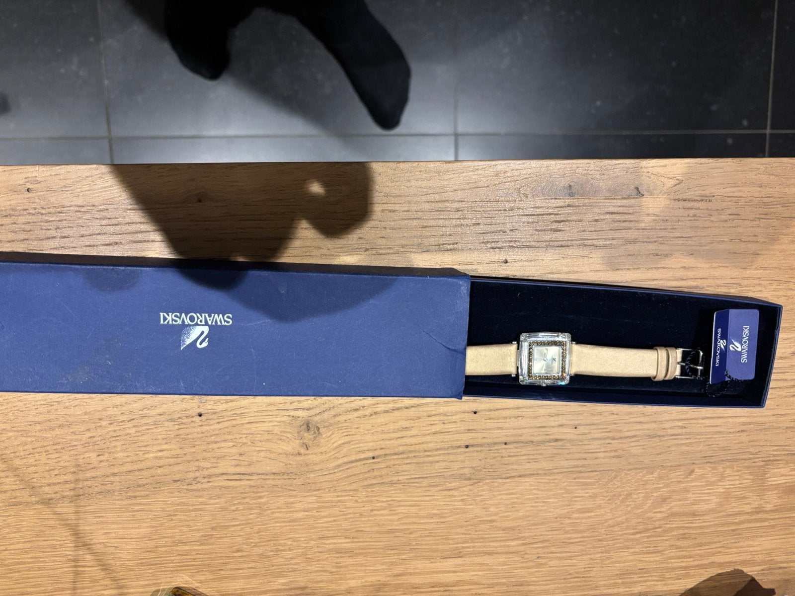 Vintage Swarovski Crystal Time Square Dameshorloge–Swissmade, Enlèvement, Utilisé, Autres matériaux, Montre-bracelet
