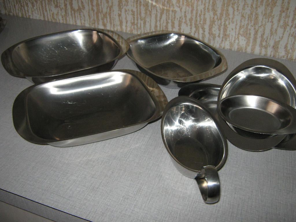 inox kommen en schotels, Huis en Inrichting, Keuken | Servies, Ophalen, Gebruikt, Kom(men)