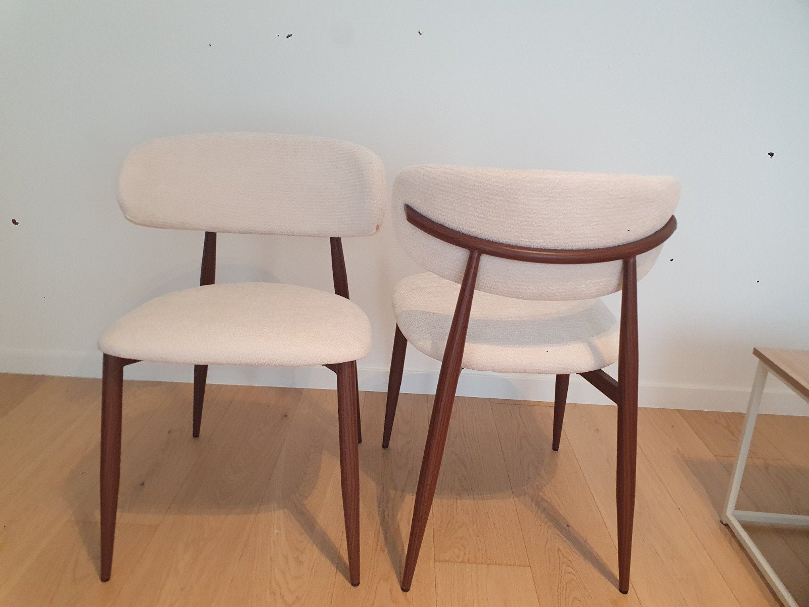 2 chaises de salle à manger en tissu effet noyer effet bois, Enlèvement, Tissus, Japandi