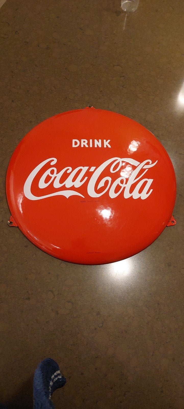 Coca Cola button 40 cm "Langcat Bussum ", Ophalen of Verzenden