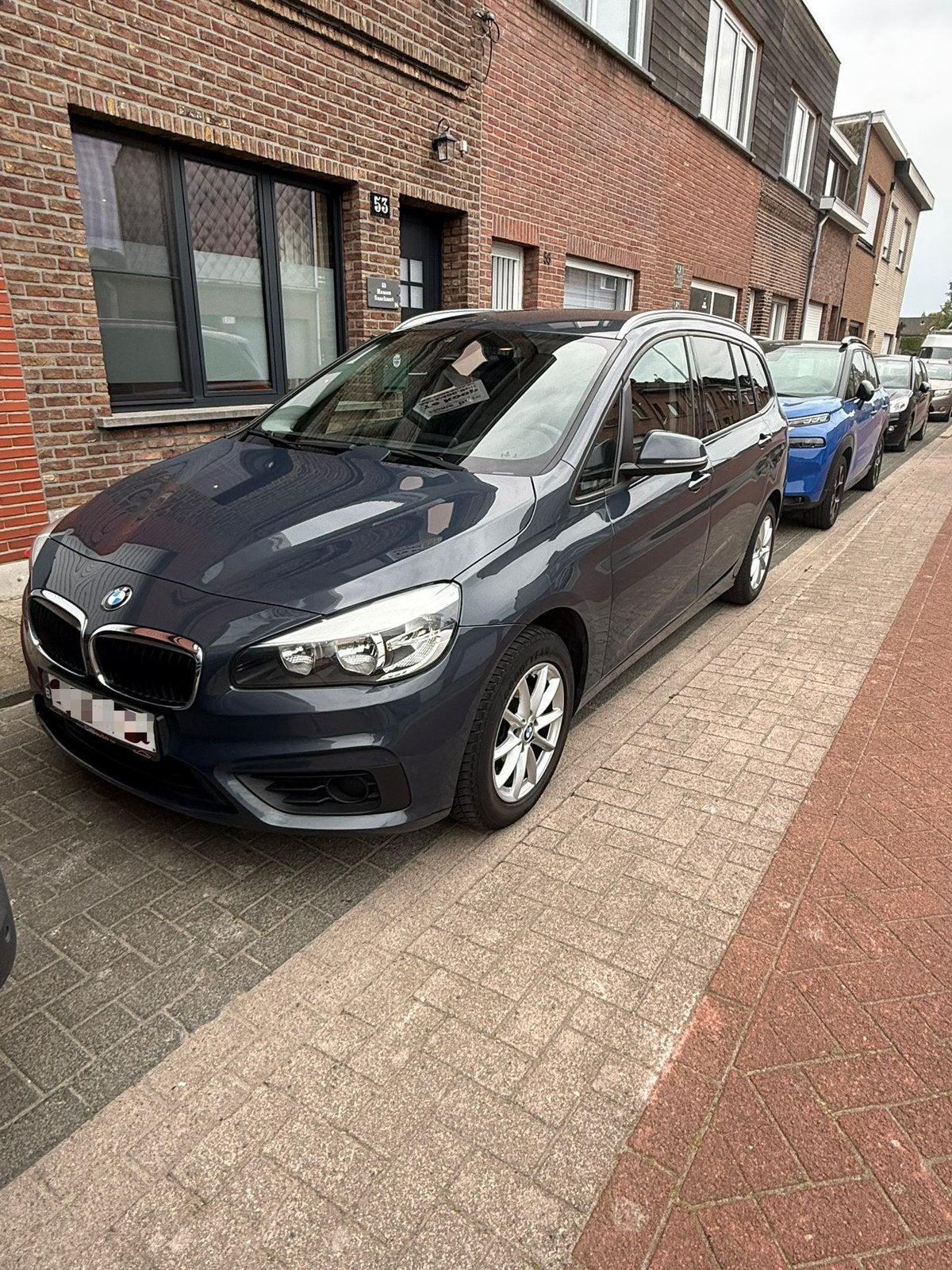 Bmw 216d automaat 7 plaatsen 2015 ruilen mogelijk, Auto's, Automaat, Blauw, 7 zetels, Diesel