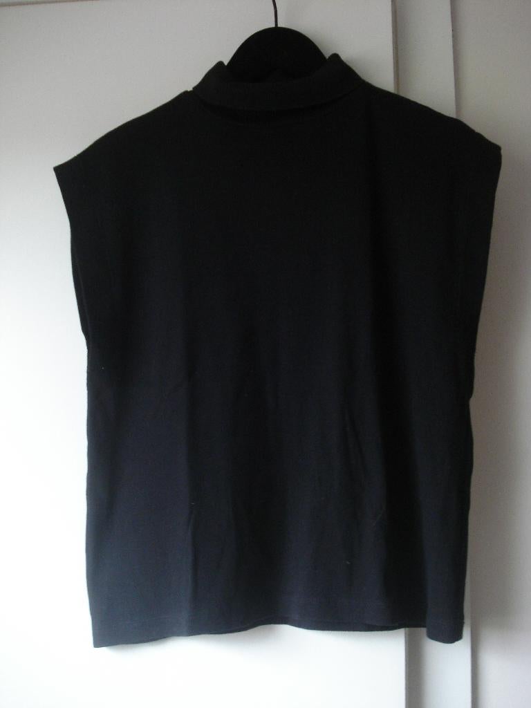 *VAL* Zara zwarte debardeur met kraagje, dames. mt M, Maat 38/40 (M), Ophalen of Verzenden, Gedragen, Zara