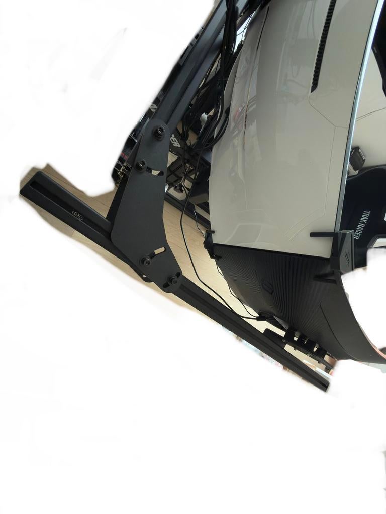 Support (deux bras) triple screen + 2x écrans Samsung G5 27”, Enlèvement, Comme neuf