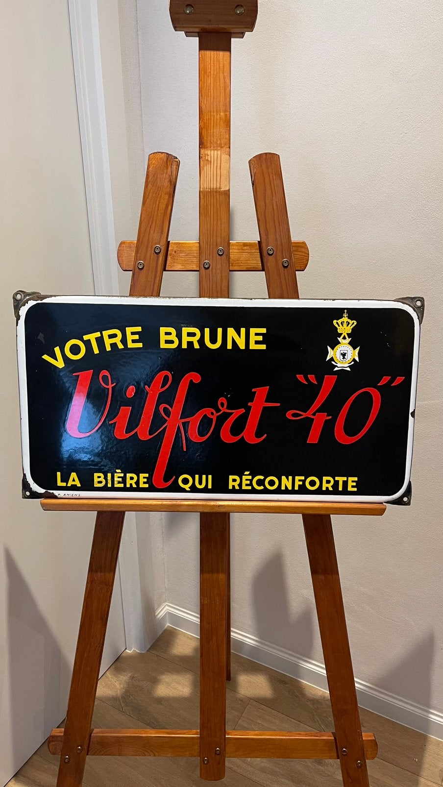 Emaille bord Vilfort. Frankrijk., Ophalen of Verzenden, Zo goed als nieuw, Reclamebord
