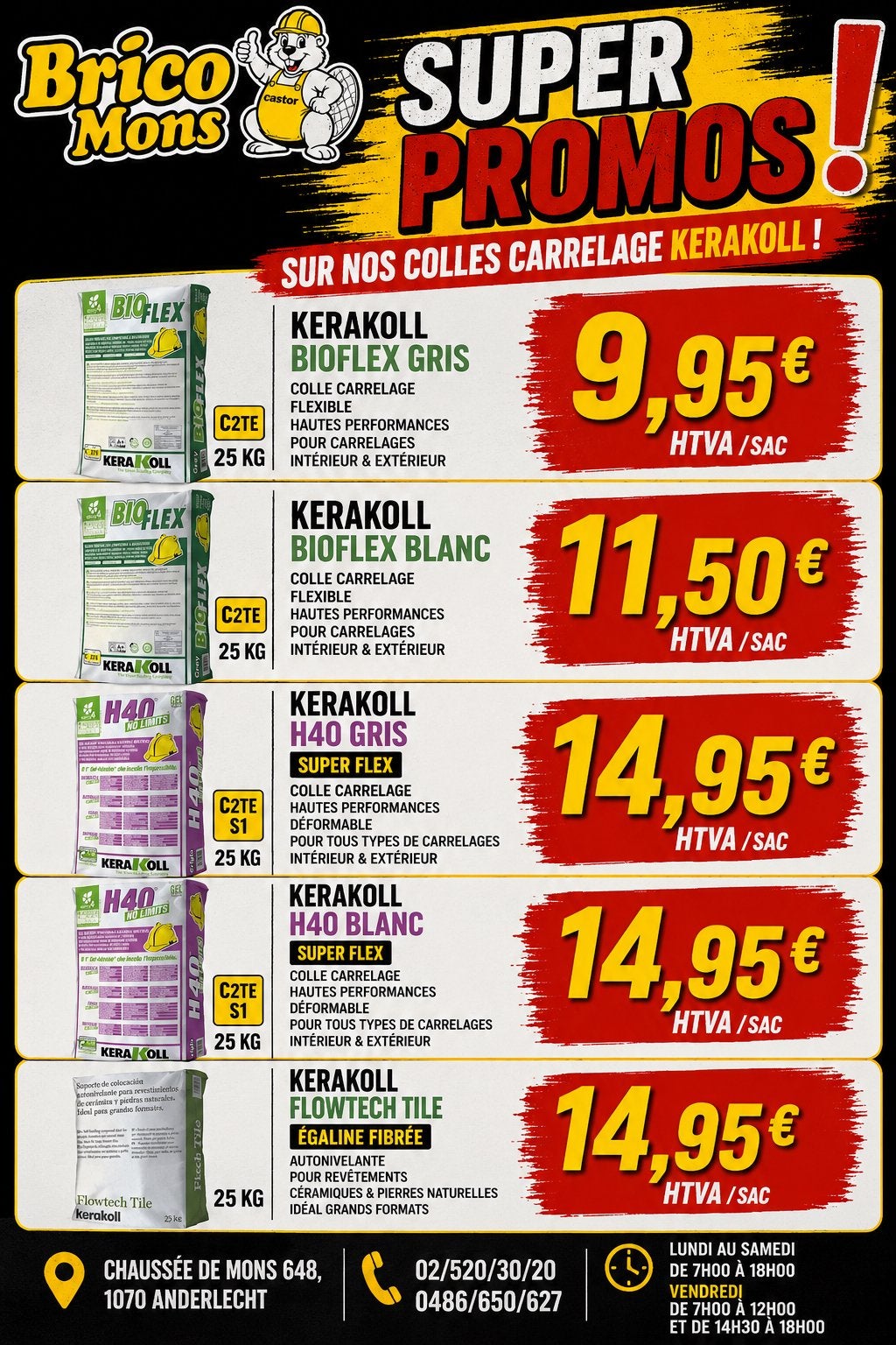 ️Colle carrelage FLEX KERAKOLL & MAPEI + EGLALINE PROMO, Enlèvement, Neuf