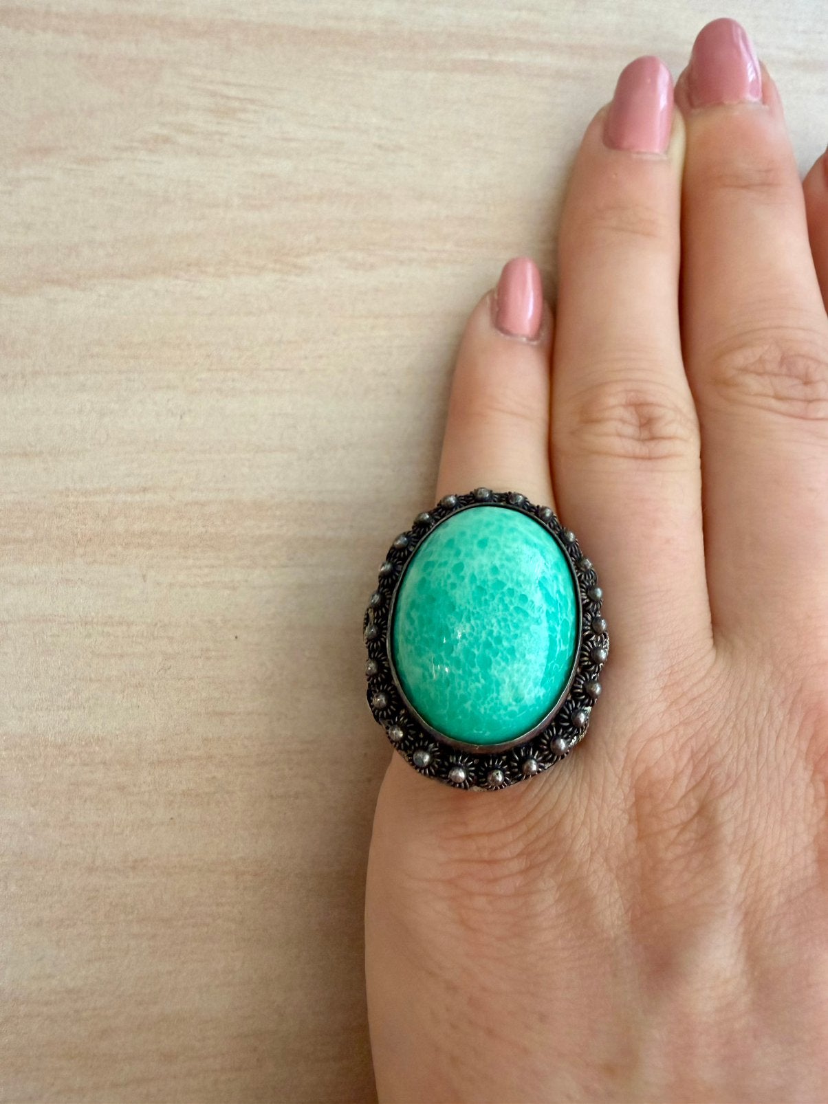 Bague turquoise en argent taille 48, Bijoux, Sacs & Beauté, Enlèvement ou Envoi, Comme neuf, Argent, Argent