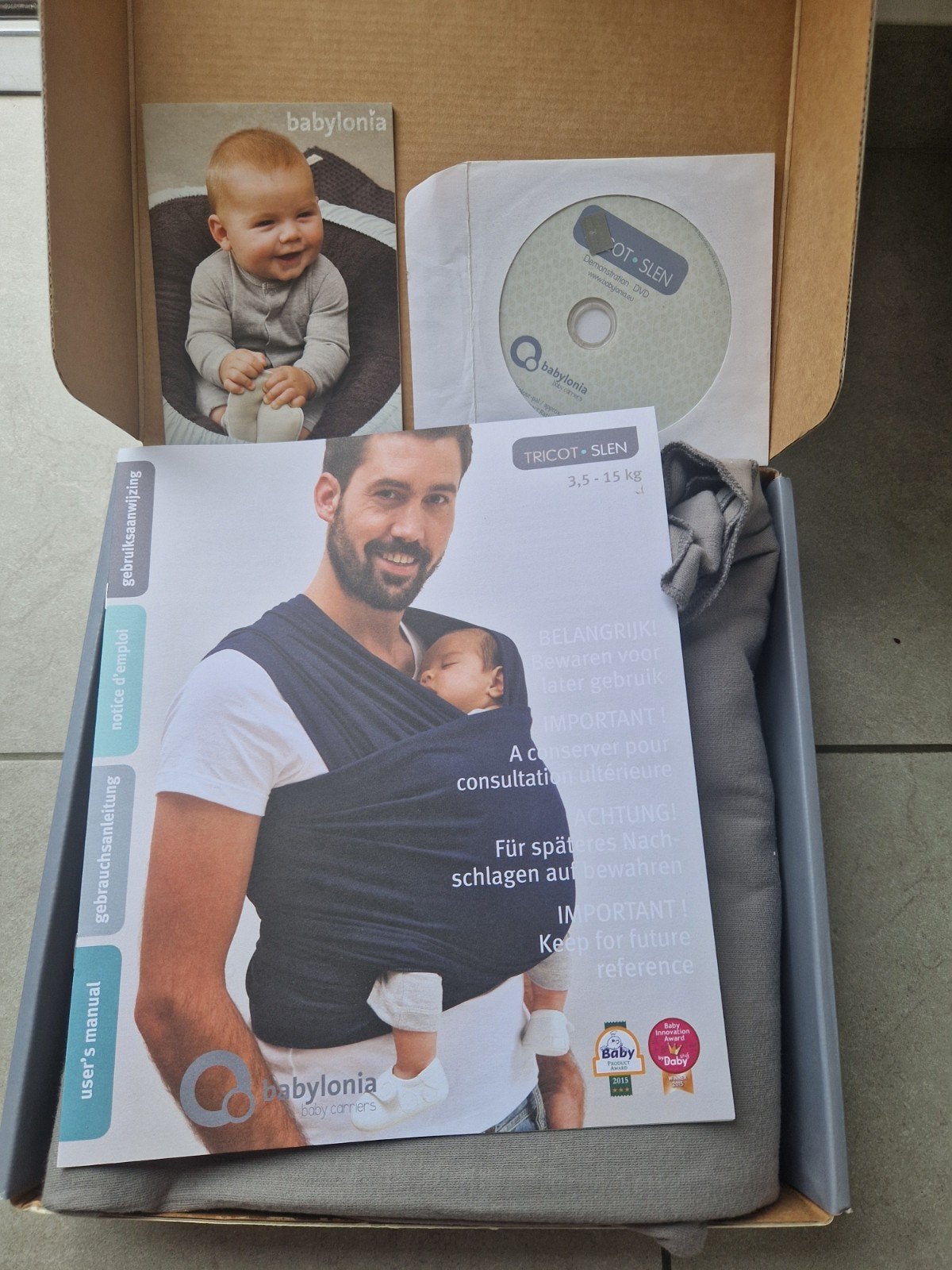 Babylonia tricot slen zo goed als nieuw, Kinderen en Baby's, Babydragers en Draagdoeken, Ophalen