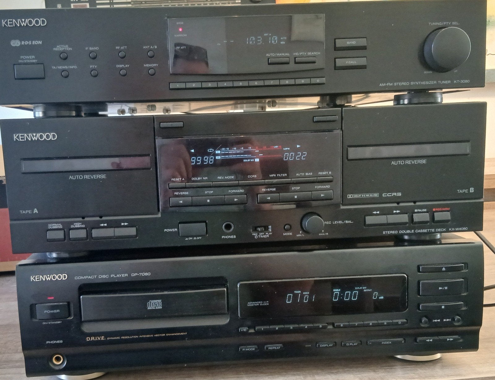 Prachtige Kenwood Hifi-Set (CD, Cassettedeck, Tuner), TV, Hi-fi & Vidéo, Chaîne Hi-fi, Deck cassettes ou Lecteur-enregistreur de cassettes