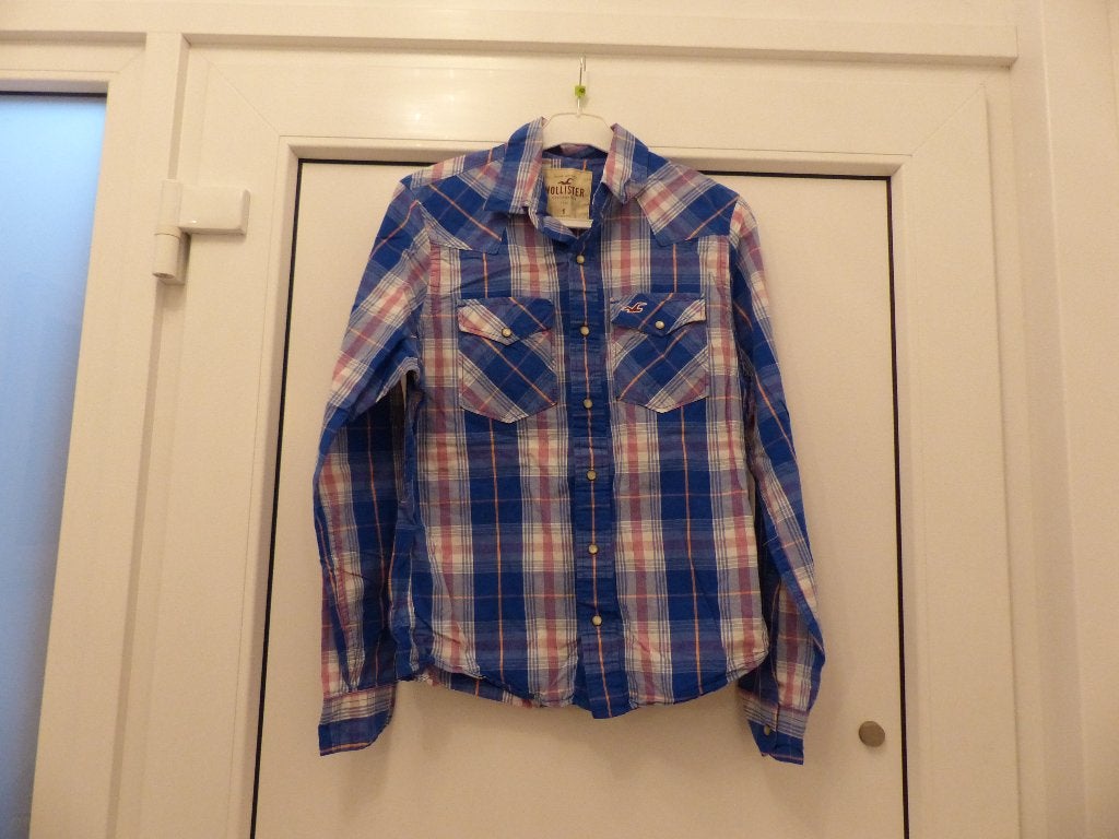 Hollister geruit hemdje - maat small, Paars, Ophalen of Verzenden, Zo goed als nieuw, Maat 36 (S)