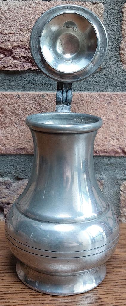 Tinnen kannetje met deksel - Peltro Puro - 95% Tin, Antiek en Kunst, Antiek | Tin, Ophalen
