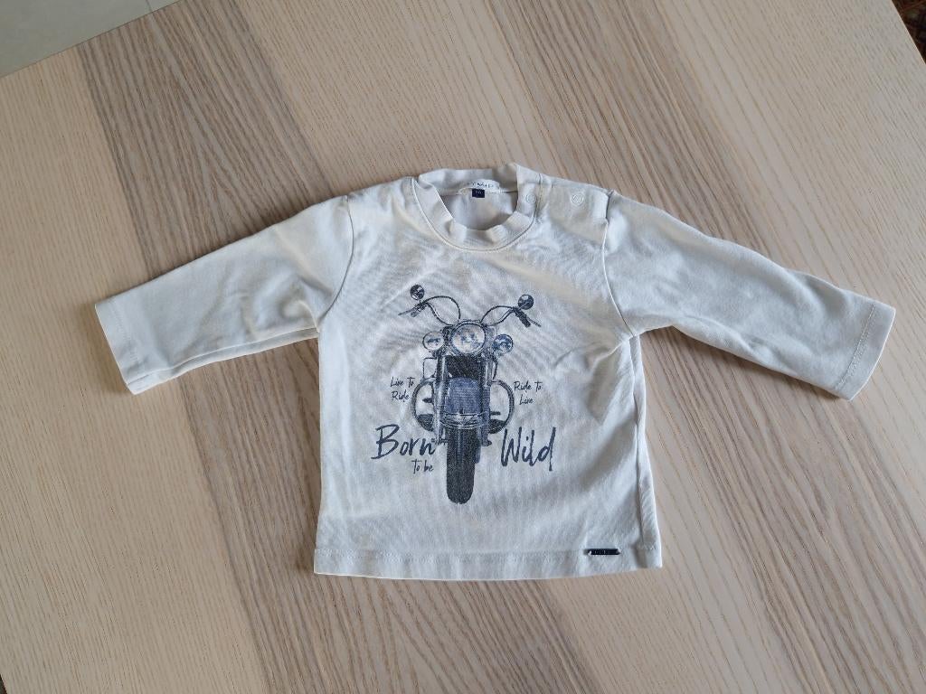 shirt van Gymp m 56 met moto erop, Kinderen en Baby's, Babykleding | Maat 56, Ophalen of Verzenden, Gebruikt, GYMP., Shirtje of Longsleeve