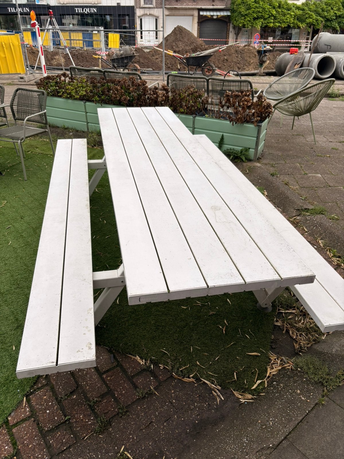 Extremis Marina tuintafel 275 cm - wit - 10 personen, Tuin en Terras, Ophalen, Gebruikt, Aluminium