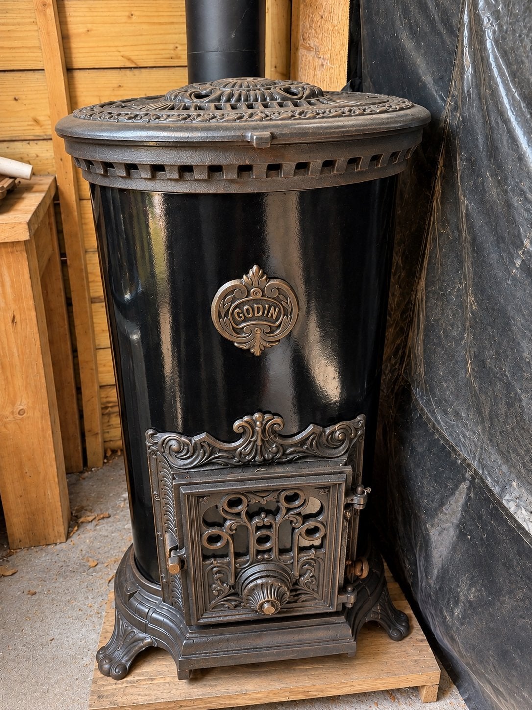 GODIN kachel – €650, Ophalen, Zo goed als nieuw, Hout, Kolenkachel