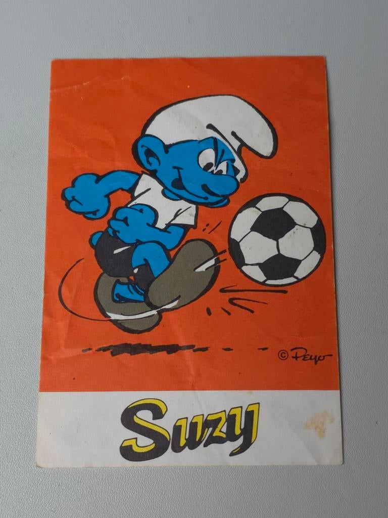 Autocollant Schtroumpf Footballeur Suzy 2, Envoi, Comme neuf, Autres Schtroumpfs, Autres types