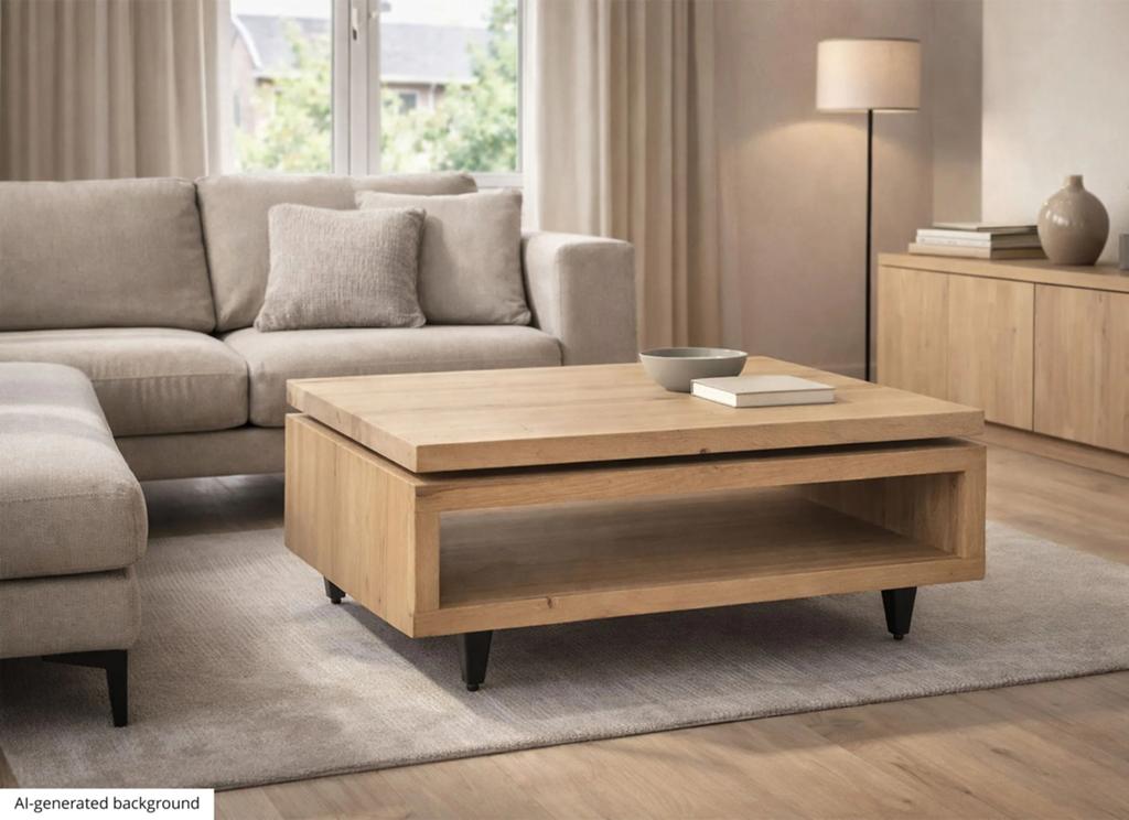 Table Basse chêne massif, Enlèvement ou Envoi, 50 à 100 cm, 50 à 100 cm, Chêne