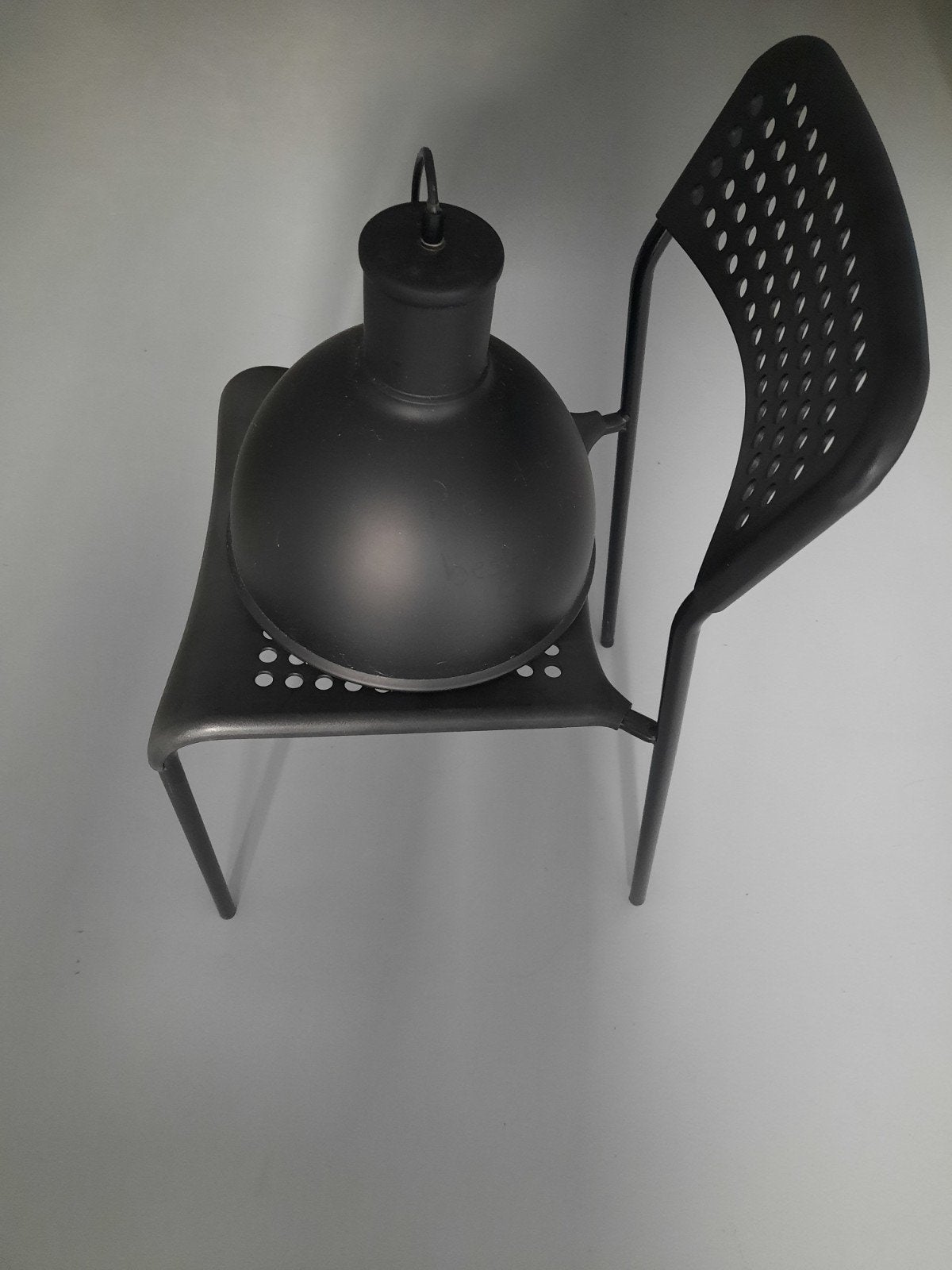 Zwarte metalen lampenkap – industrieel design, Ophalen, Hanglamp