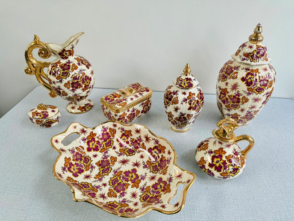 magnifique ensemble Boch Keralux décoré de Fleurs de Saxe, Antiquités & Art, Antiquités | Céramique & Poterie, Enlèvement