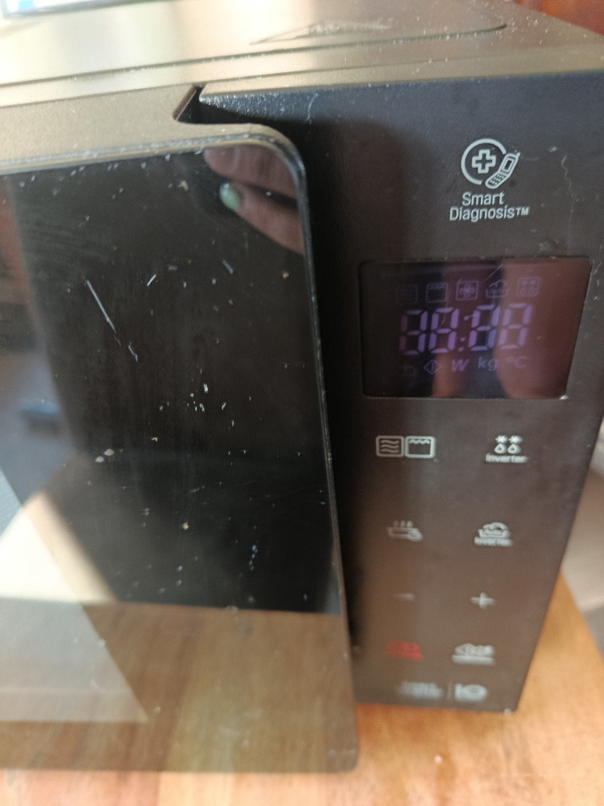 microgolfoven combi zwart, Elektronische apparatuur, Ophalen, Microgolfoven, Zo goed als nieuw, Draaiplateau