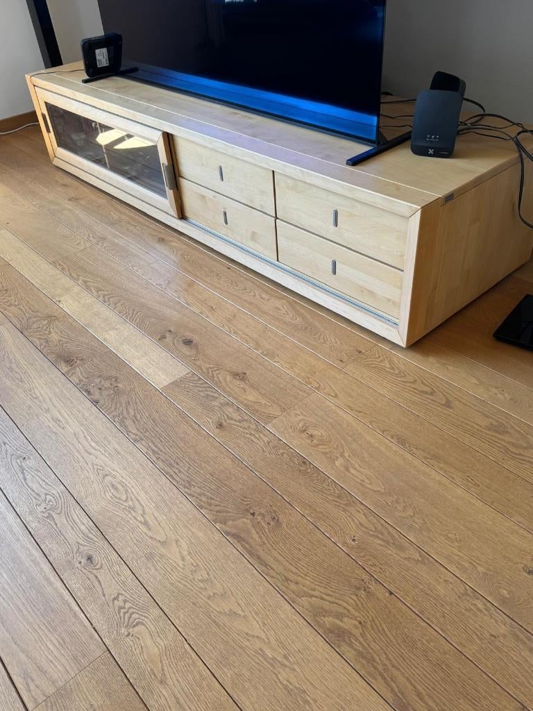 Hülsta Lilium Meuble bas, portes coulissante, Maison & Meubles, Armoires | Mobilier de télévision, 200 cm ou plus, Moins de 100 cm