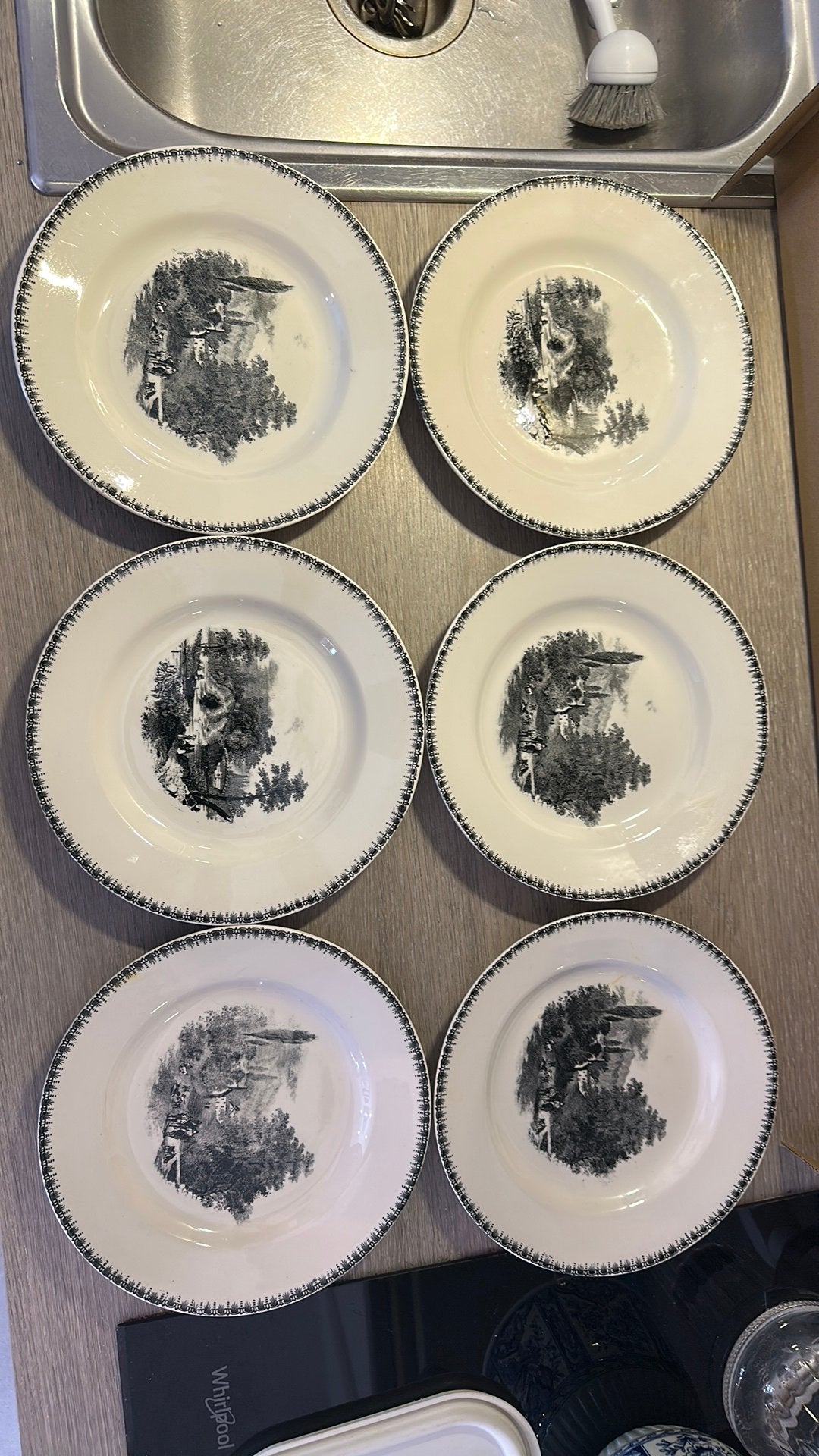 6 vintage borden Boch La Louvière, Antiek en Kunst, Ophalen of Verzenden