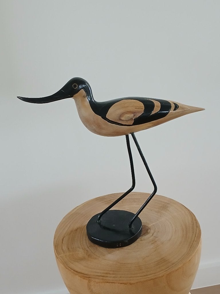 Handgemaakt sculptuur van een vogel, de kluut, Antiek en Kunst, Kunst | Beelden en Houtsnijwerken, Houtsnijwerk, Hout, Vogel, 20 - 50 cm