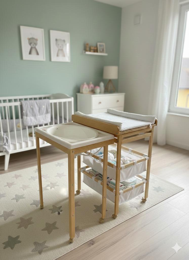 Combiné table à langer et baignoire, Autres marques, Comme neuf, Enlèvement, Standard