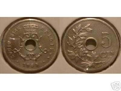 Belgique : 5 cents 1903 VL (plus rare) = morin 272, Envoi, Monnaie en vrac